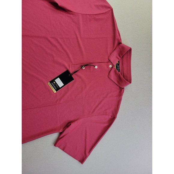 NEW Jack Nicklaus Cool Plus Men M Coral Pink Performance Golf Polo Wicking UPF - Picture 5 of 11